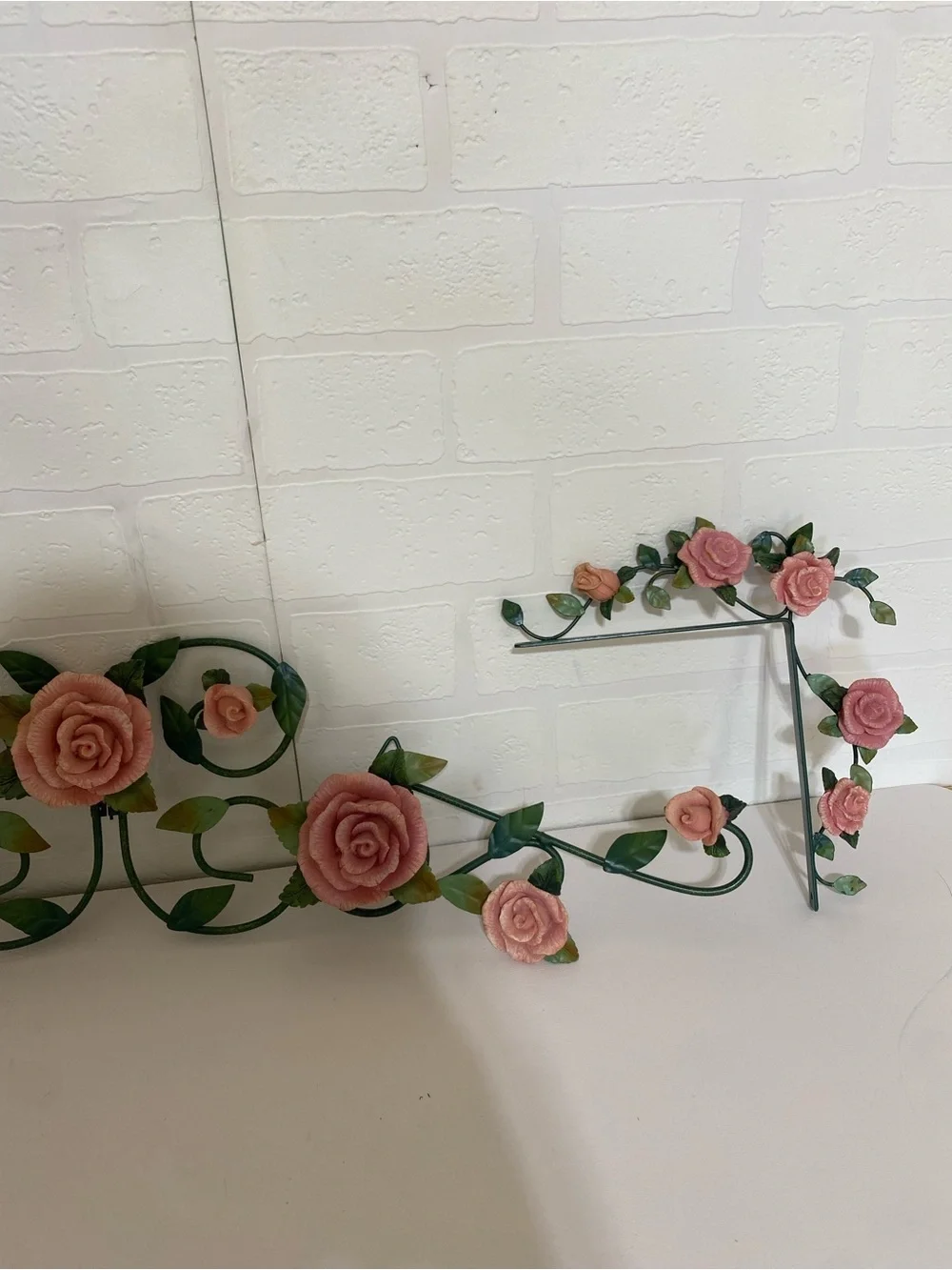 Door Frame accent decor Roses Shabby chic Vintage cottage